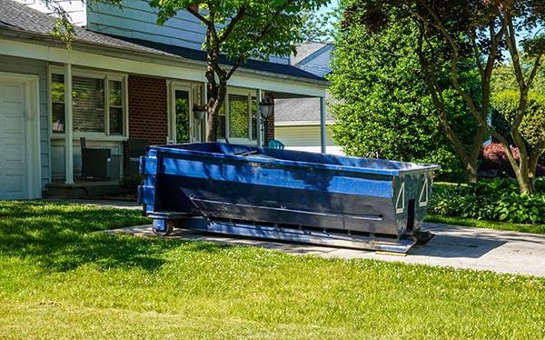 residential dumpsters can be placed on a driveway or yard, but precautions must be taken to avoid damage to the property